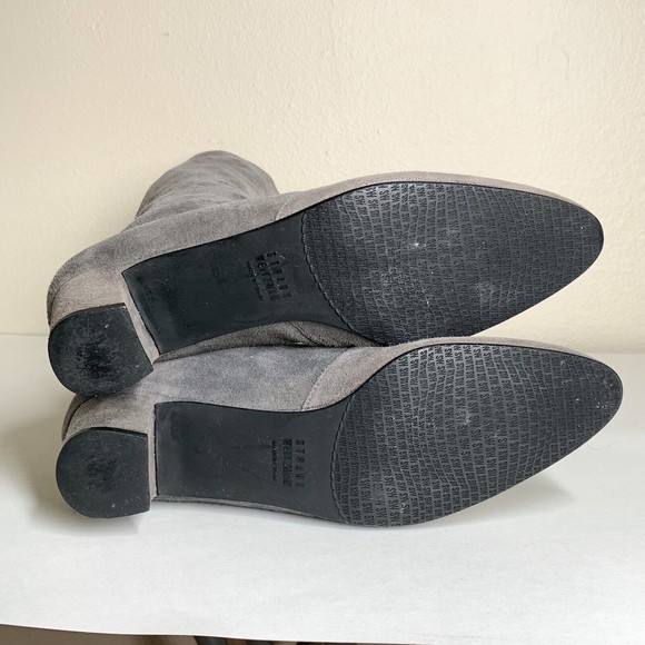 Stuart Weitzman The Milla 60 Boots 6 Gray Suede Stretch Under The Knee Length - Picture 8 of 9